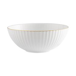 White and gold porcelain cereal bowl, 15.2 x 15.2 x 6 cm | 200 Years