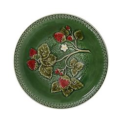 Bol en faïence vert et rouge, Ø 18,5 x 5,5 cm | Fraises