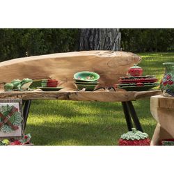 Bol en faïence vert et rouge, Ø 18,5 x 5,5 cm | Fraises