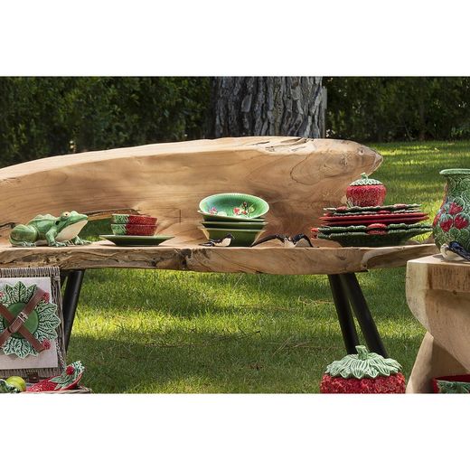 Bol en faïence vert et rouge, Ø 18,5 x 5,5 cm | Fraises