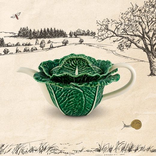 Ceramiczny czajniczek w kolorze zielonym, 31,7 x 21,6 x 15,3 cm | Kapusta