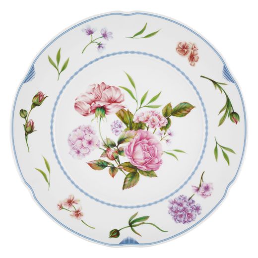 Plat de service en porcelaine multicolore, 32,8 x 32,8 x 2,9 cm | Bridgerton