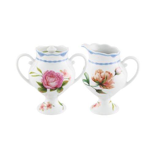 Set composto da zuccheriera e lattiera in porcellana multicolore | Bridgerton