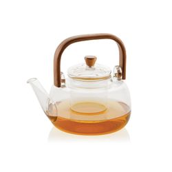 Théière en verre Manche en bambou 1L