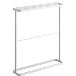 Porta asciugamani in acciaio bianco, 65 x 15 x 75 cm | Torre