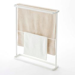 Porta asciugamani in acciaio bianco, 65 x 15 x 75 cm | Torre