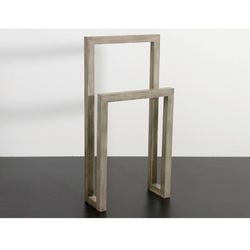 Toalheiro de madeira cinza, 55x21x110cm