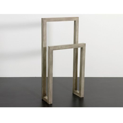 Porte-serviettes en bois gris, 55x21x110cm