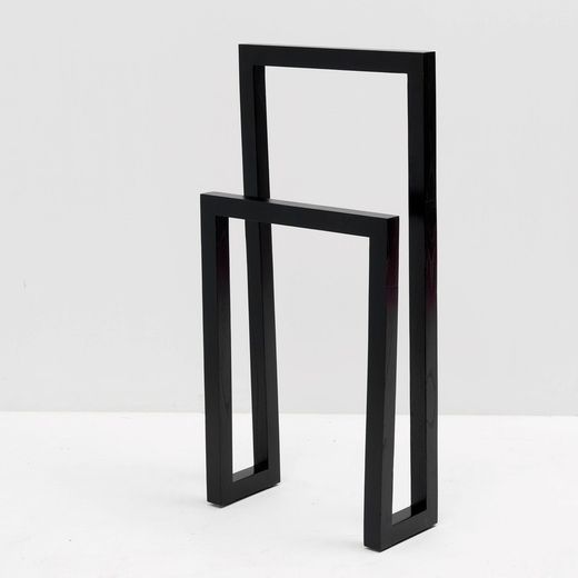Toalheiro de madeira preto, 55x21x110cm