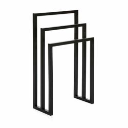 Svart handduksställ i trä, 55x27x93cm