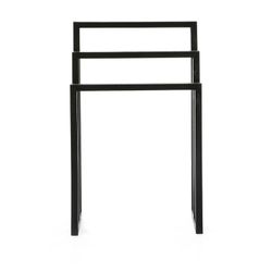 Svart handduksställ i trä, 55x27x93cm