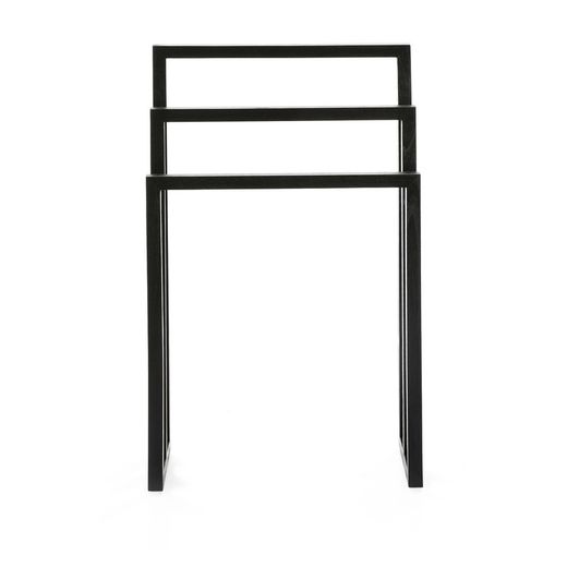 Svart handduksställ i trä, 55x27x93cm