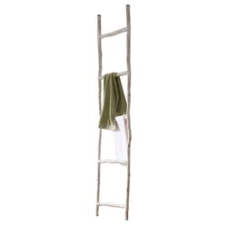 Pickled White Teak Branches Towel Rail, 50x190 cm