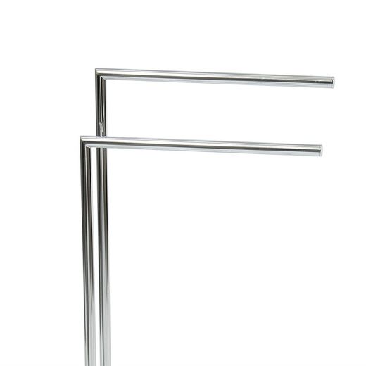 Chrome Cylindrical Double L-shaped Towel Rack, 30x20x82cm