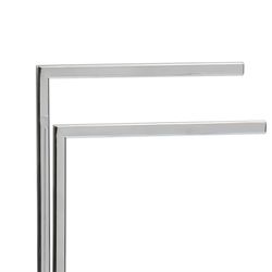 Chrome Square Double L-shaped Towel Rack, 30x20x81cm