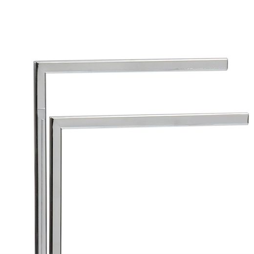 Chrome Square Double L-shaped Towel Rack, 30x20x81cm