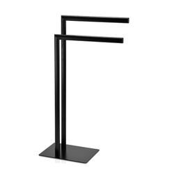 Black Metal Double L-shaped Towel Rack, 30x20x82cm