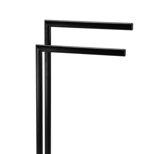 Black Metal Double L-shaped Towel Rack, 30x20x82cm