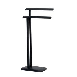 Double L-shaped Black Metal Towel Rack, 45x22.5x83cm