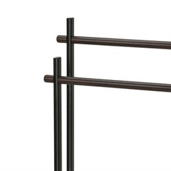 Metal / Black Walnut Wood Double L-shaped Towel Rack, 30x20x85.5cm
