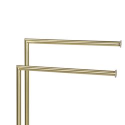 Porte-serviettes double en L Doré / Effet Marbre, 46x25x83cm