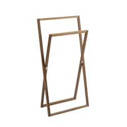 Toallero plegable de madera de acacia en marrón, 45 x 30 x 87 cm | Acacia