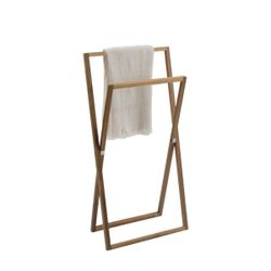 Toallero plegable de madera de acacia en marrón, 45 x 30 x 87 cm | Acacia