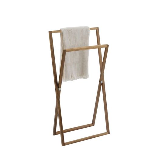 Toallero plegable de madera de acacia en marrón, 45 x 30 x 87 cm | Acacia