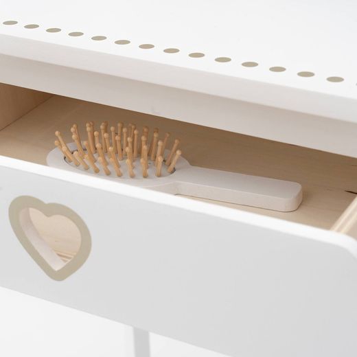 Λευκό ξύλινο παιδικό μπουντουάρ, 49x34x97 cm | κέντρο ομορφιάς