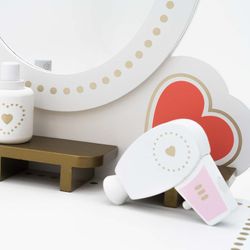 Λευκό ξύλινο παιδικό μπουντουάρ, 49x34x97 cm | κέντρο ομορφιάς