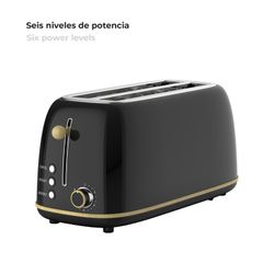 Toster XL w kolorze czarnym, 42 x 18 x 19 cm | Kaito