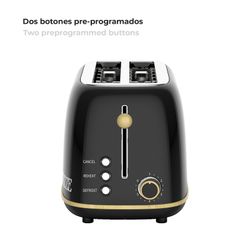 Toster XL w kolorze czarnym, 42 x 18 x 19 cm | Kaito