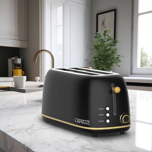 Toster XL w kolorze czarnym, 42 x 18 x 19 cm | Kaito