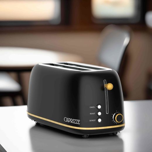 Toster XL w kolorze czarnym, 42 x 18 x 19 cm | Kaito