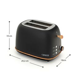 Czarny toster, 29,2 x 18 x 19 cm | kaito