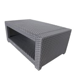 Conjunto de jardín de resina 4 piezas con sofá, 2 sillones y mesa, Gris y terracota