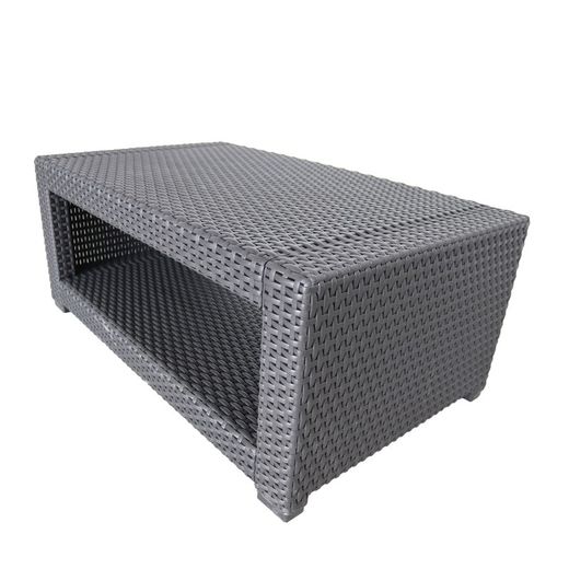 Conjunto de jardín de resina 4 piezas con sofá, 2 sillones y mesa, Gris y terracota