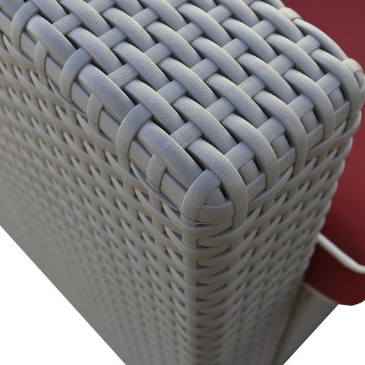 TREVISO - Resin Garden Set 1 sofa + 2 Armchairs + Light Gray Table