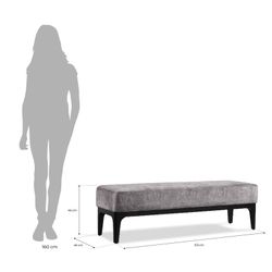TROMSO | Grijsbruin gestoffeerde bedbank 153 x 46 x 46 cm