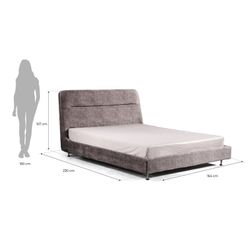 TROMSO | Gray upholstered bed 150 x 200 cm
