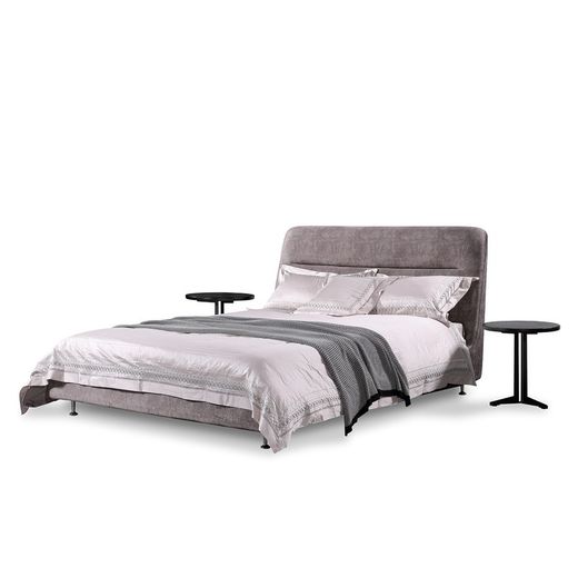 TROMSO | Gray upholstered bed 150 x 200 cm