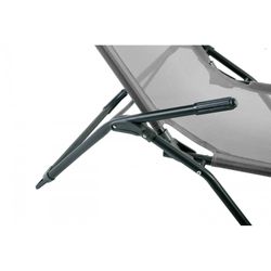 Tumbona de Acero y Textilene Gris oscuro/Gris claro, 193x59x96 cm