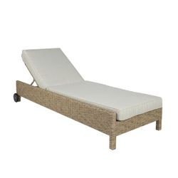 Solstol i aluminium och syntetisk rotting i natur, 78 x 204 x 35 cm | Kalifornien