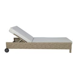 Solstol i aluminium och syntetisk rotting i natur, 78 x 204 x 35 cm | Kalifornien