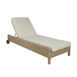 Solstol i aluminium och syntetisk rotting i natur, 78 x 204 x 35 cm | Kalifornien