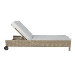 Solstol i aluminium och syntetisk rotting i natur, 78 x 204 x 35 cm | Kalifornien