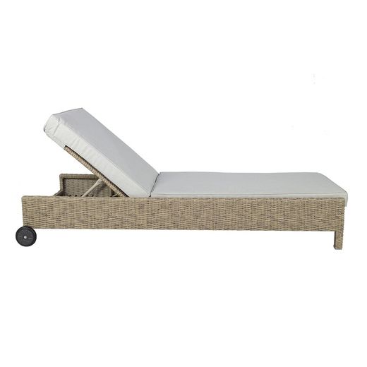 Solstol i aluminium och syntetisk rotting i natur, 78 x 204 x 35 cm | Kalifornien