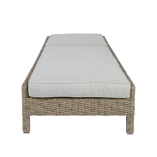 Solstol i aluminium och syntetisk rotting i natur, 78 x 204 x 35 cm | Kalifornien