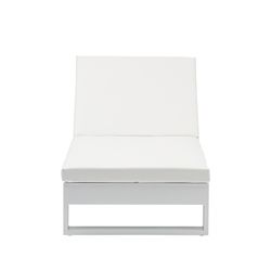 Solstol i aluminium och vitt tyg, 80 x 190 x 38 cm | Nyland