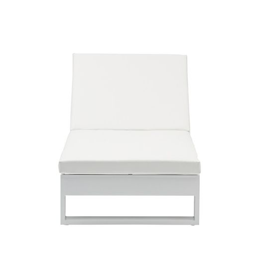 Solstol i aluminium och vitt tyg, 80 x 190 x 38 cm | Nyland